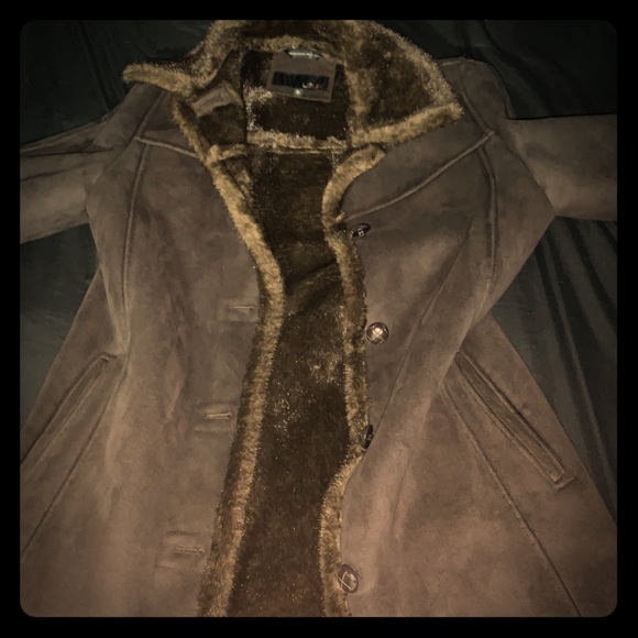 Brown Fur lined winter coat - Picture 1 of 6